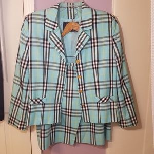Burberry Woman's Suit Size 14 Aqua Blue